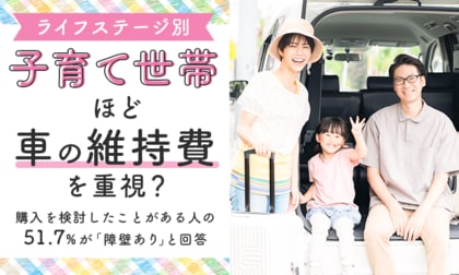 【ライフステージ別】「子育て世帯」ほど車の維持費を重視？購入検討経験者の51.7％が「障壁あり」と回答