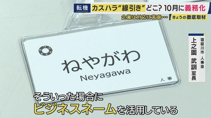 寝屋川市役所ではビジネスネームを活用
