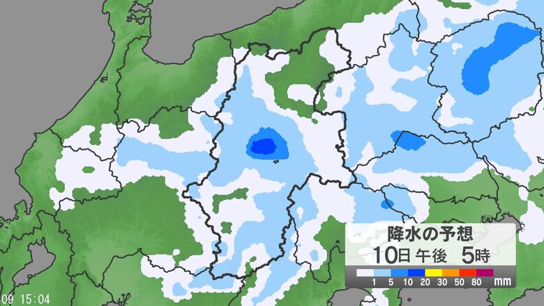 「警報級の大雨」の可能性　大気の状態が非常に不安定　長野県内の24時間予想降水量は中部・南部120ミリ、北部100ミリ（10日午後6時まで　多い所で）｜FNNプライムオンライン