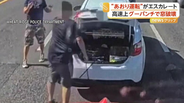 “あおり運転”からヒートアップ…高速道路の真ん中で運転手2人が乱闘寸前　素手で窓破壊に工具持ち出しも　アメリカ｜FNNプライムオンライン