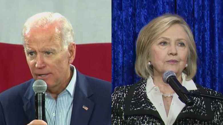 バイデン元副大統領(左)とヒラリー・クリントン前大統領候補(右)
