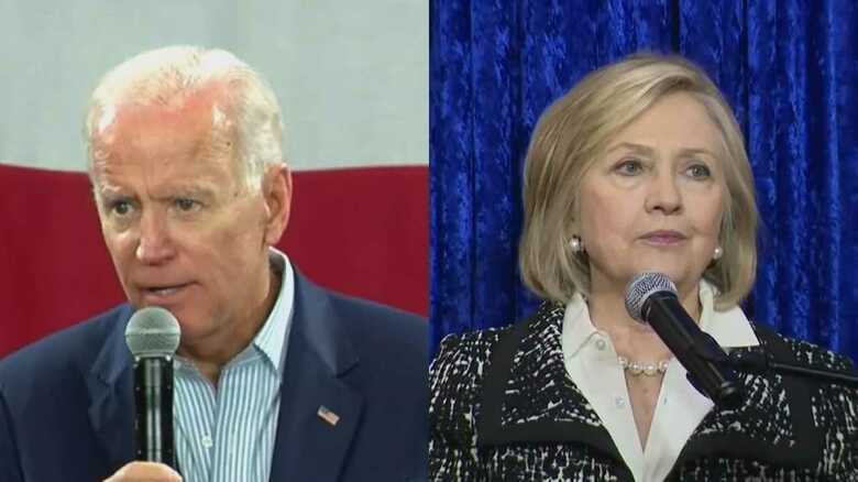 バイデン元副大統領（左）とヒラリー・クリントン前大統領候補（右）