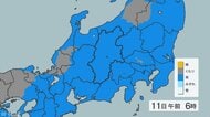 前線が11日は関東地方の沿岸まで北上する見込み　長野県では大雨となる所がある見込み　24時間予想降水量は南部100・中部80・北部50ミリ（11日午後6時まで 多い所）　南部は土砂災害に厳重警戒