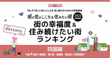 いい部屋ネット「街の幸福度 & 住み続けたい街ランキング2022<香川県版>」(街の住みここちランキング特別集計)発表
