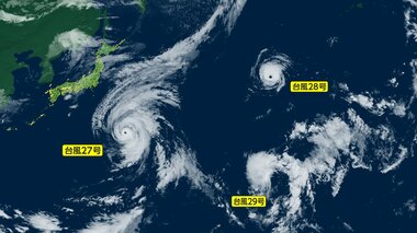 【台風情報】数年に一度の「越境台風」28号　トリプル台風が日本周辺に　台風本体が離れ…