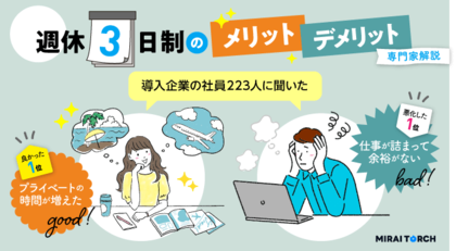 週休3日制はラク?導入企業の社員223人にアンケート調査!実際に休めているか、メリットとデメリットなど本音を公開