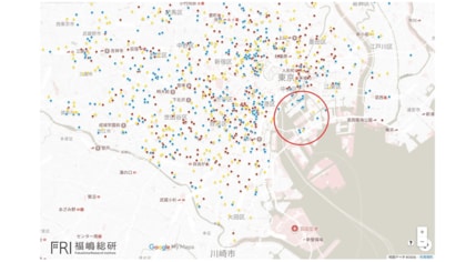 ブランドマンションの超過価値を地図上に公開
