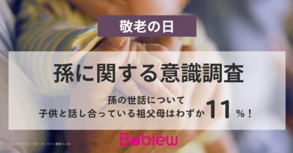 孫の世話、子どもと話し合えているのはわずか1割 ベビーグッズの口コミサイト「Babiew」が「敬老の日」にあわせて「孫に関する意識調査」を実施