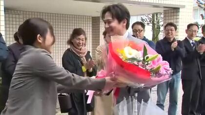 津山市長選で現職破り初当選…光井聡新市長（４０）が初登庁　3月議会で副市長など人事案提案へ【岡山】