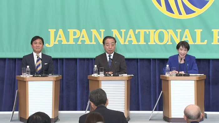 中道・野田共同代表を挟んで“プロポーズ”