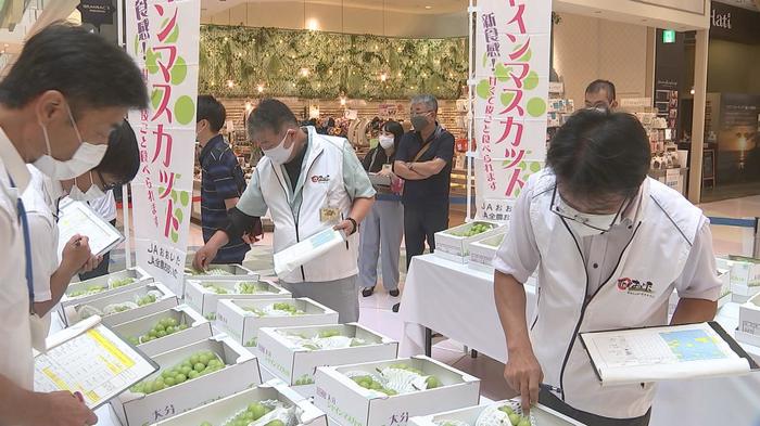 高評価のシャインマスカットなど、その場で購入も ブドウ・ナシの品評会