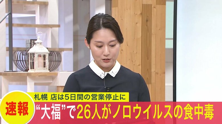 【ノロウイルス猛威】”いちご大福”など食べた客26人が食中毒…製造従事者からモチにウイルス付着したか…和菓子店を5日の営業停止に 札幌市保健所｜FNNプライムオンライン