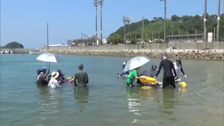 観光地もバリアフリー化へ！小豆島で「ユニバーサルビーチ」障がいのある人でも楽しめる海水浴【香川】｜FNNプライムオンライン