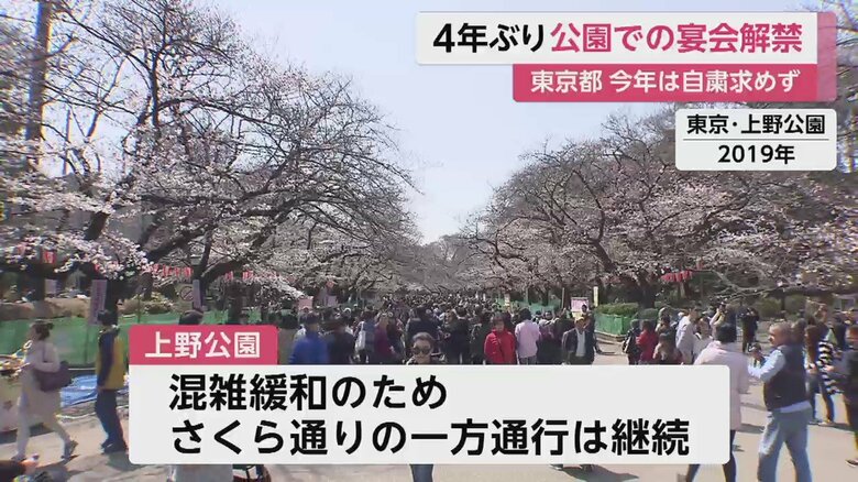 コロナ禍前、2019年の上野公園