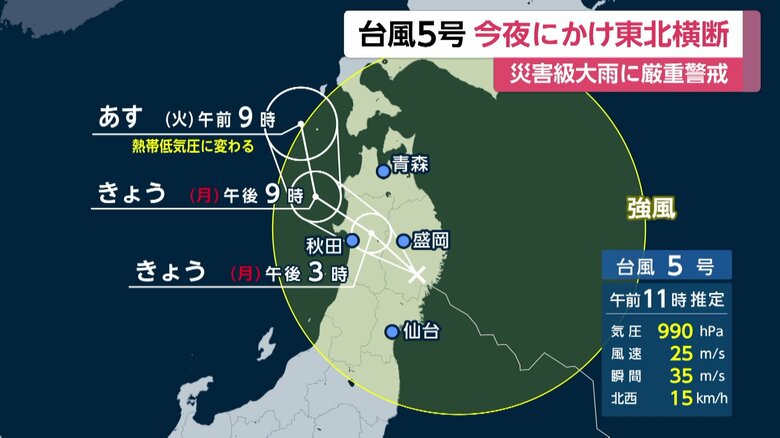 台風5号の今後の予想進路