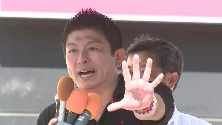 7月8日、参政党・神谷宗幣代表が盛岡駅前（岩手県）で演説