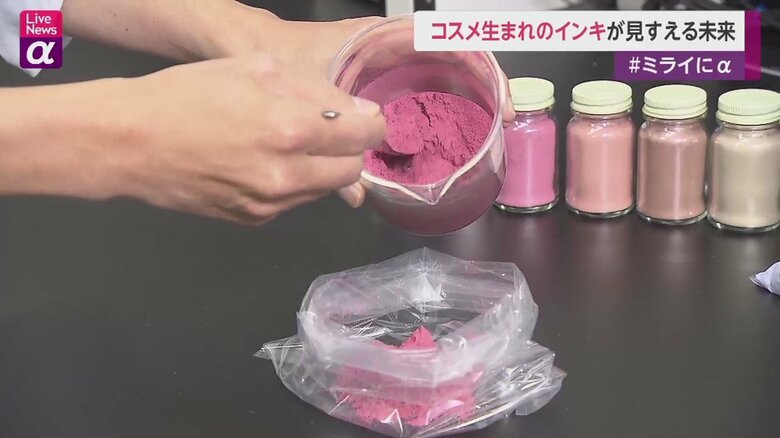 使われなくなった化粧品を粉末状にしたもの