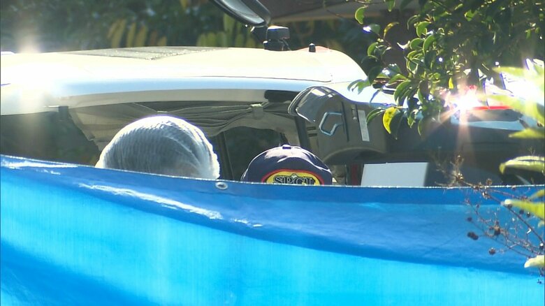 警察による鑑識作業（2021年12月撮影）