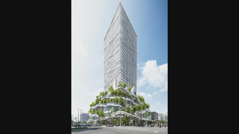高層タワー計画イメージ（提供：西堀通5番町地区市街地再開発準備組合）