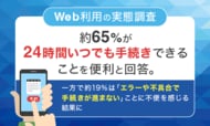 【Web利用の実態調査】約65%が「24時間いつでも手続きできる」ことを便利と回答。一方で約19%は「エラーや不具合で手続きが進まない」ことに不便を感じる結果に