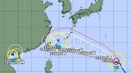 【台風情報】「トリプル台風」が発生中　台風18号・台風19号・台風20号の進路予想は　台風20号は22日午後3時現在、宮古島の北北西約120キロに　台風18号は26日午後3時には沖縄の南に達する予報