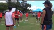 フランス名門ラグビーチームのコーチが中学生を熱血指導　延岡市でラグビー教室