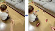 ソファ下のおもちゃを一気に取り出す“装置”がお見事…片付けは楽に? 15分で完成する仕組みを聞いた