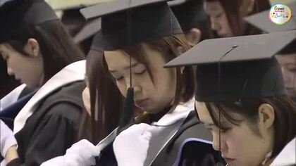 岡山市のノートルダム清心女子大学で「フッド授与式」金メダル獲得の模範学生・片山結愛選手も【岡山】