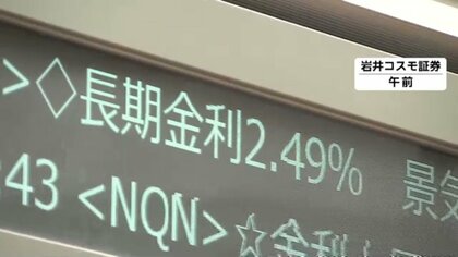 長期金利が一時2.49％に上昇　約27年ぶりの水準　原油高騰受け…市場関係者「金利さらに押し上げる可能性」