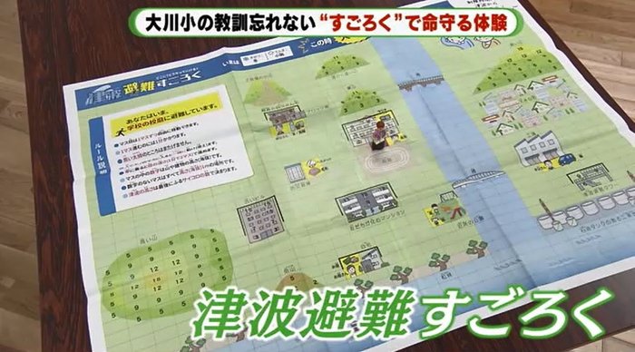 逃げる“1歩目 ”は…自作・津波避難「すごろく」で小学生が命を守る体験