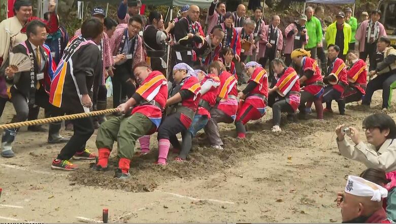 領土をかけた「綱引き」 飯田市南信濃「信州軍」VS静岡県浜松市水窪町「遠州軍」 県境の兵越峠で白熱の戦い|FNNプライムオンライン