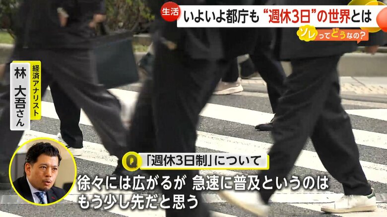 週休3日制の企業への波及について解説する経済アナリストの林大吾さん