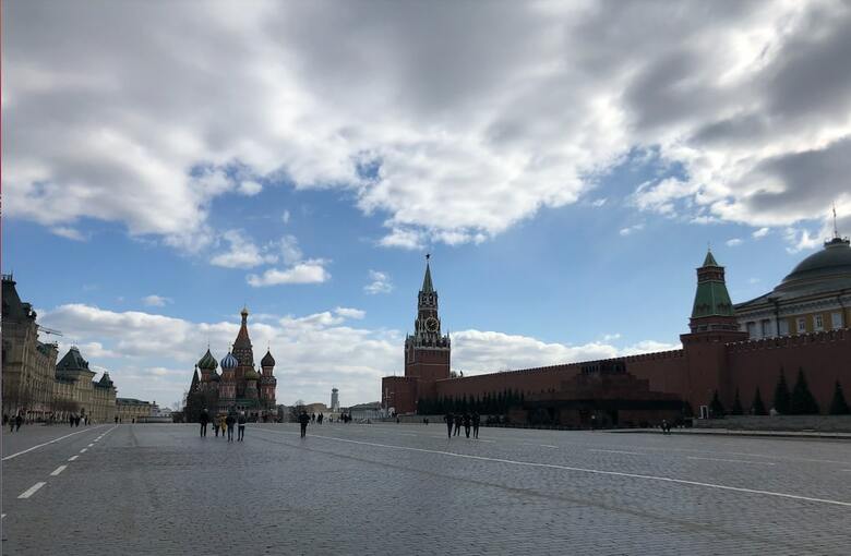 コロナ拡大でロックダウンしたモスクワ。世界遺産「赤の広場」も人影がまばら（2020年3月）