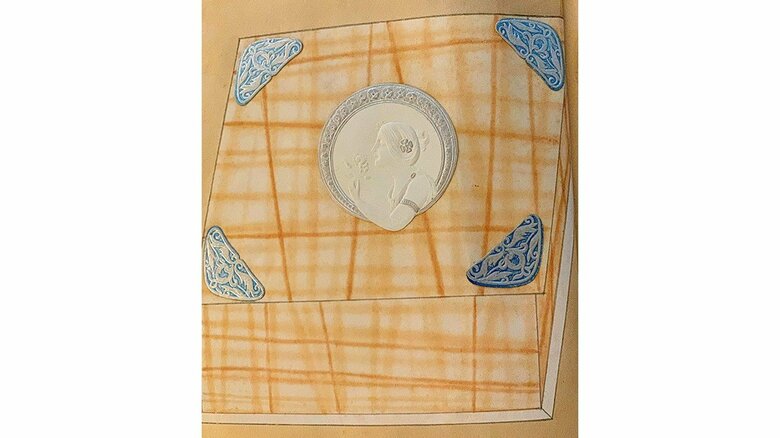 見本帳に描かれていたケーキの箱