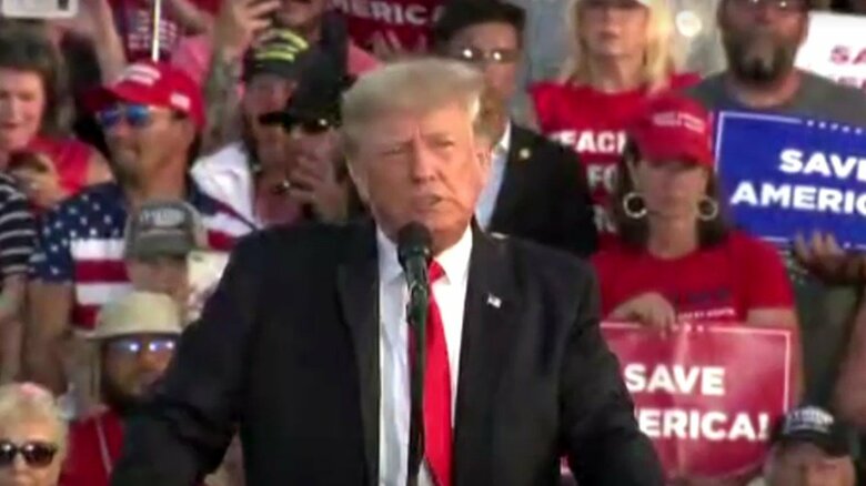 オハイオ州で集会を開き政治活動を再開したトランプ氏