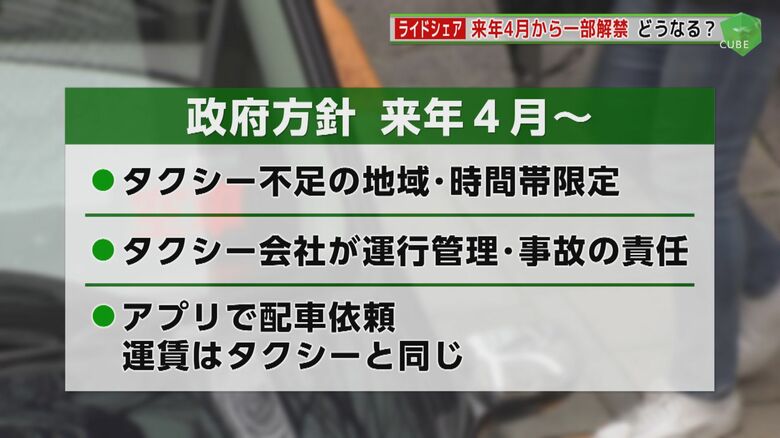 タクシーが不足する地域や時間帯などに限定