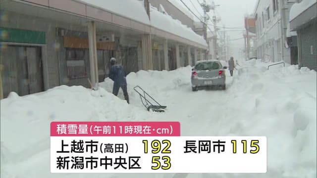 平地で ドカ雪 上越市では２４時間降雪量が観測史上最大に 大雪に厳重警戒 新潟