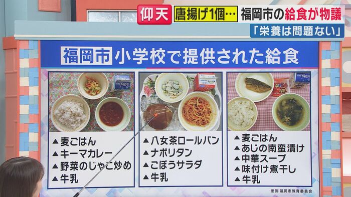 福岡市で提供された給食
