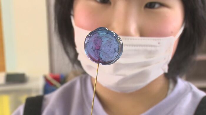 完成したガラス玉