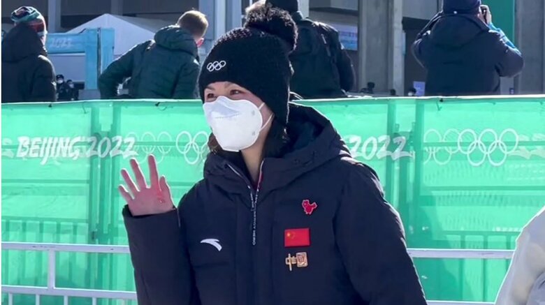 北京オリンピックの競技会場を訪れる彭帥さん