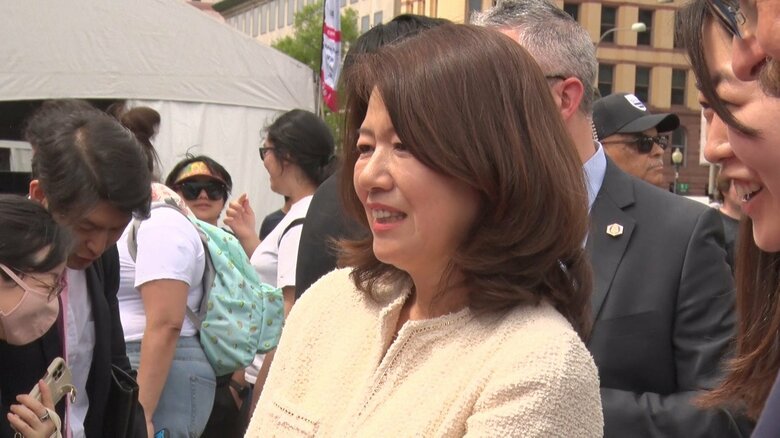 ワシントンのイベント会場を視察した裕子夫人（4月16日）