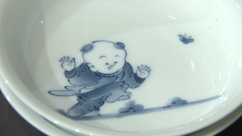 三川内焼の特徴の一つ「唐子絵」