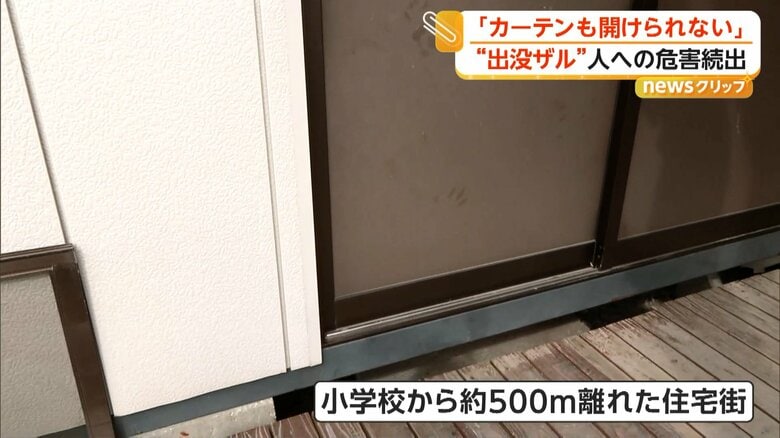 被害が出ていた小学校から約500m離れた住宅街