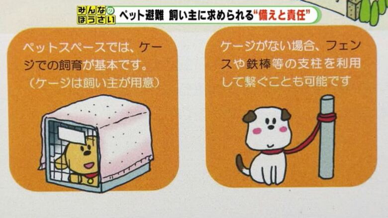 避難所でのペット管理のパンフレット（静岡県作成）