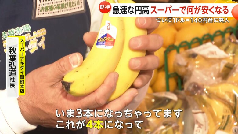 円高によってお得に買えるようになる可能性があるバナナ