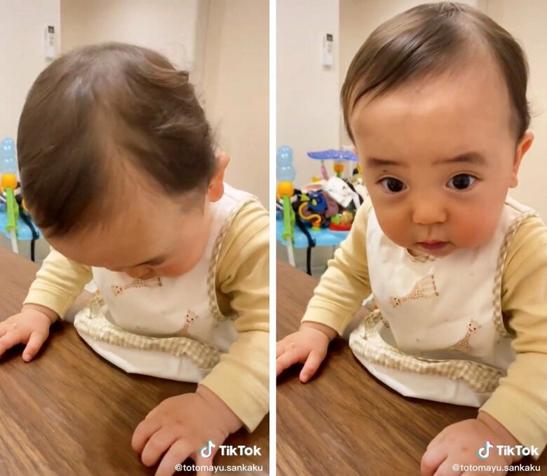 顔を一度上げたあと、もう一度お辞儀（提供：とあぴーさん）