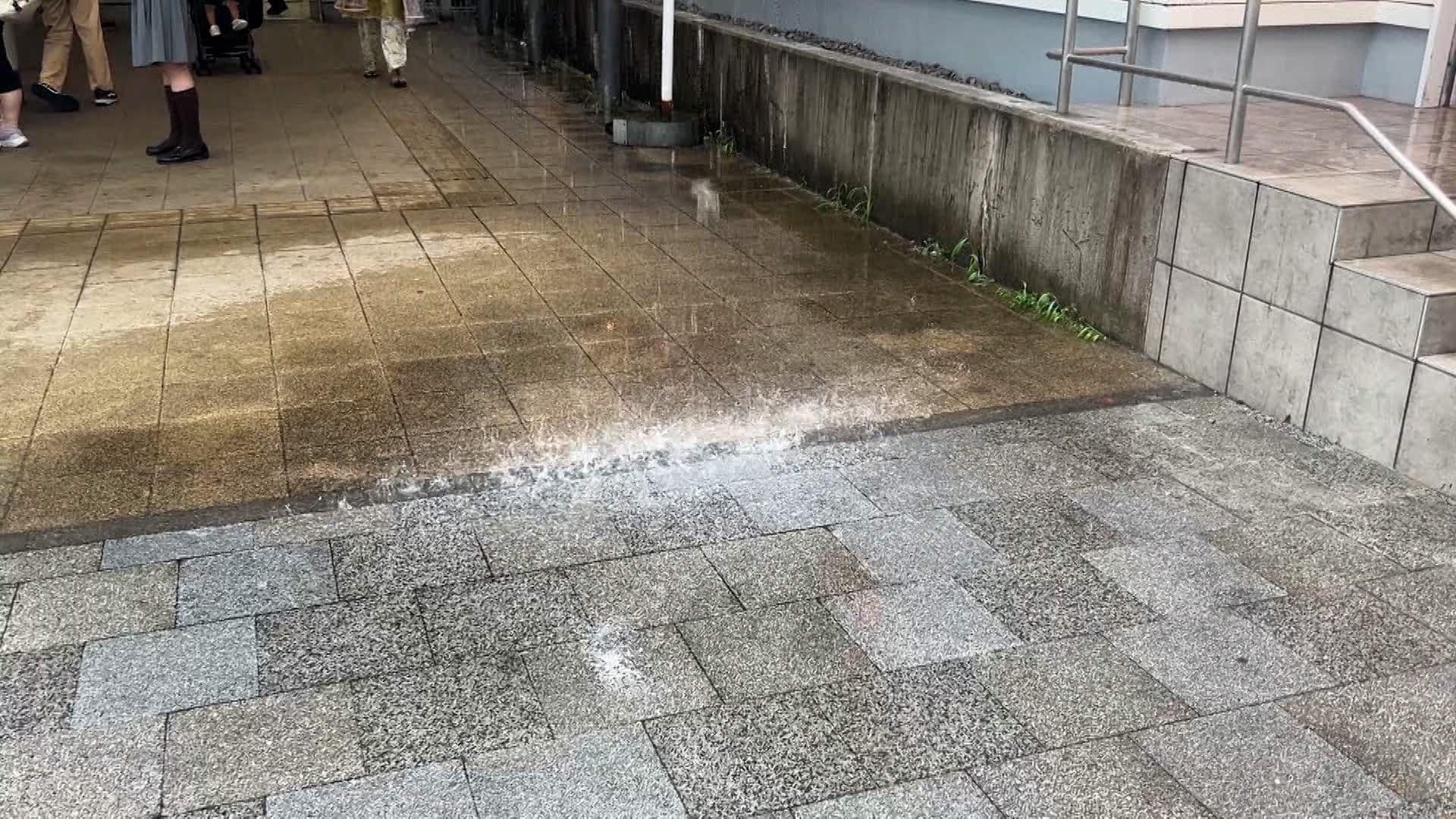 「制服びしょびしょ…」帰宅時間帯をゲリラ雷雨直撃　道路冠水も　関東各地で大雨警報　甲府は1時間で6℃超低下