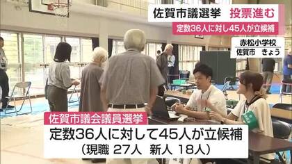 佐賀市議会議員選挙の投票進む 定数36人に対して45人が立候補【佐賀県】