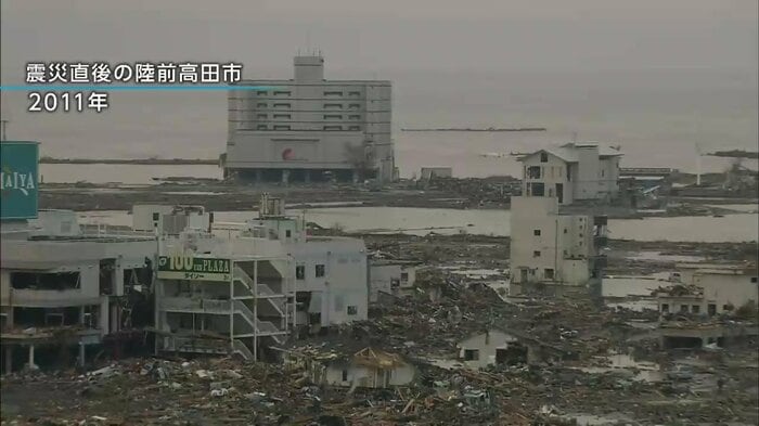 震災直後の陸前高田市（2011年）