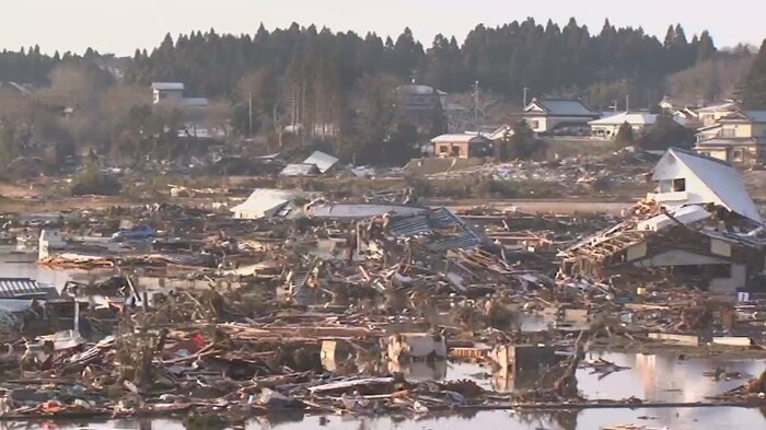 津波で壊滅的な被害を受けた被災地